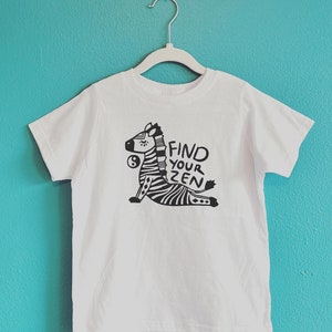 Zen Zebra Kids Shirt, Yoga Hippie Child Tee