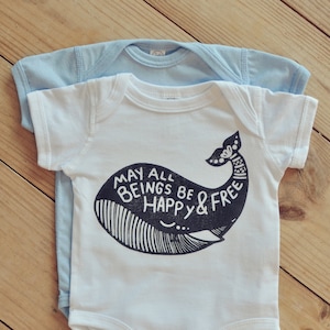 Whale bodysuit, Yoga Baby, Hippie baby, Unisex baby clothes, Boho baby, Gender neutral, Mantra baby, Bohemian baby, Vegan baby, Beach baby image 5