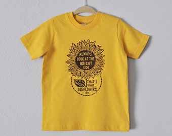 Sunflower shirt, Hippie kids top, Boho top, Unisex children clothing, Graphic tee, positive vibes, Kids birthday shirt, Youth sizes