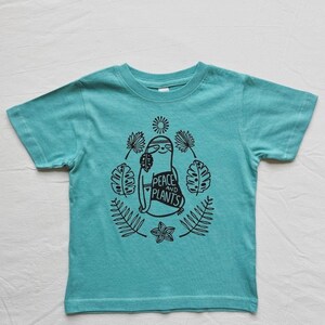 Free Spirit Sloth Kids Tee Shirt, Boho children's clothing