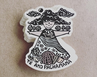 Te Amo Pachamama sticker, Mother Earth Sticker, Nature love decal, Laptop sticker, bumper sticker, Hippie decal sticker, Hippie Decore