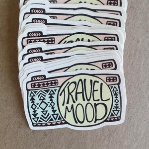 Travel Mood Camera sticker,  Adventure Sticker, Traveler sticker, Suitcase sticker, Laptop sticker, bumper sticker, Travel gift