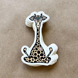 Yoga decorative sticker, Giraffe Sticker, Lotus sticker, Yoga decal, Laptop sticker, Yoga bumper sticker, Yoga mantra sticker, Hippie Decal image 3