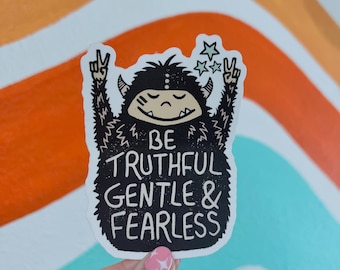 Fearless Sticker, decorative sticker, Yeti Sticker, Euphotic Yeti , Laptop sticker, bumper sticker, water bottle sticker, Cool sticker gift