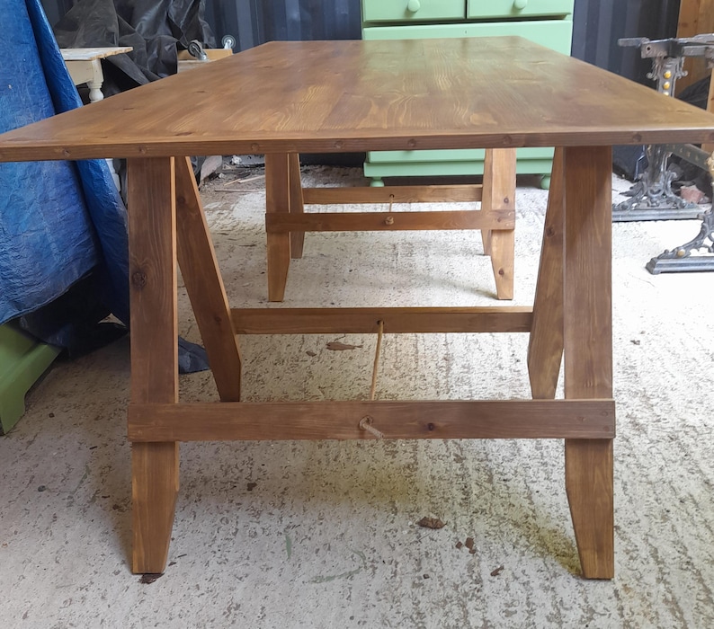 Old Pine Trestle Table - Made to Order. - Etsy UK
