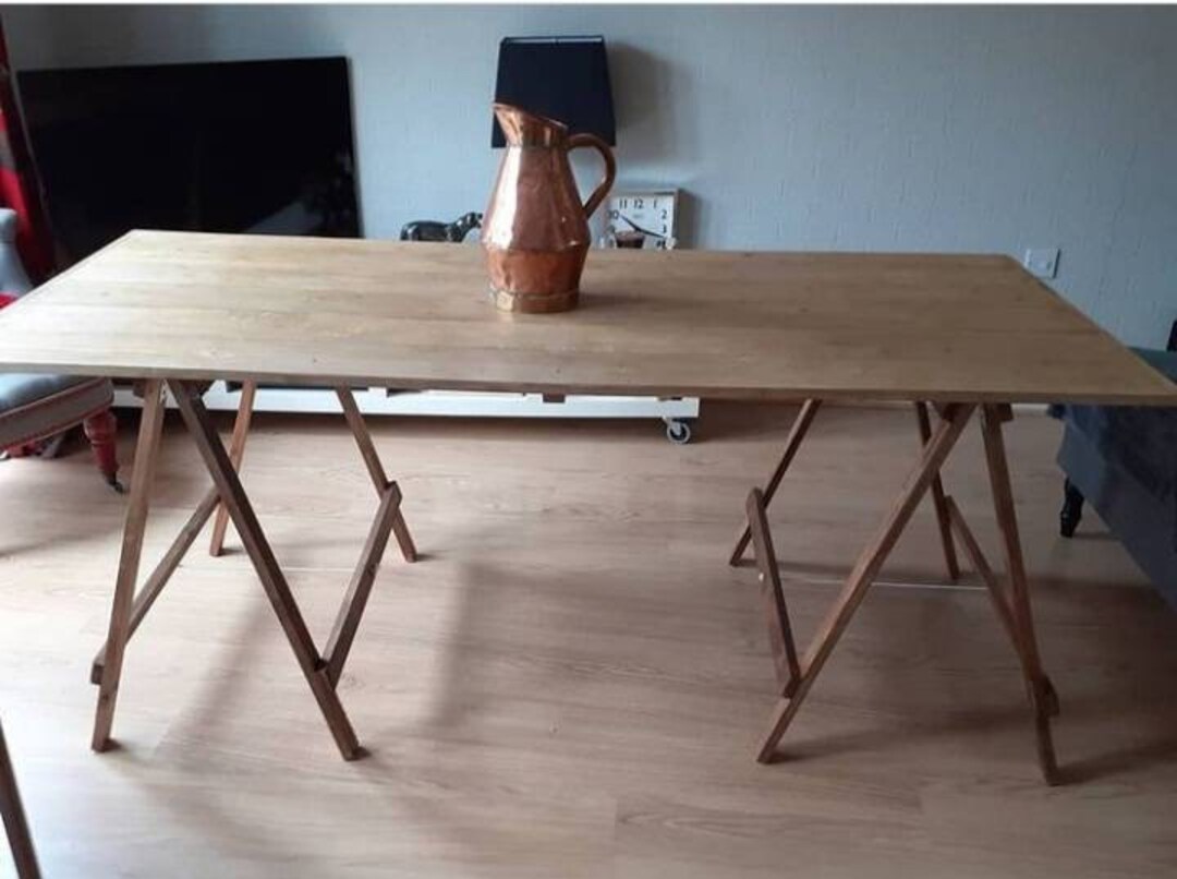 Old Pine Trestle Table - Made to Order. - Etsy UK
