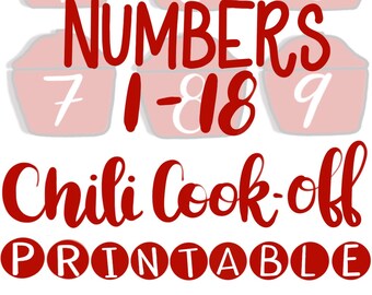 Chili Cook Printables