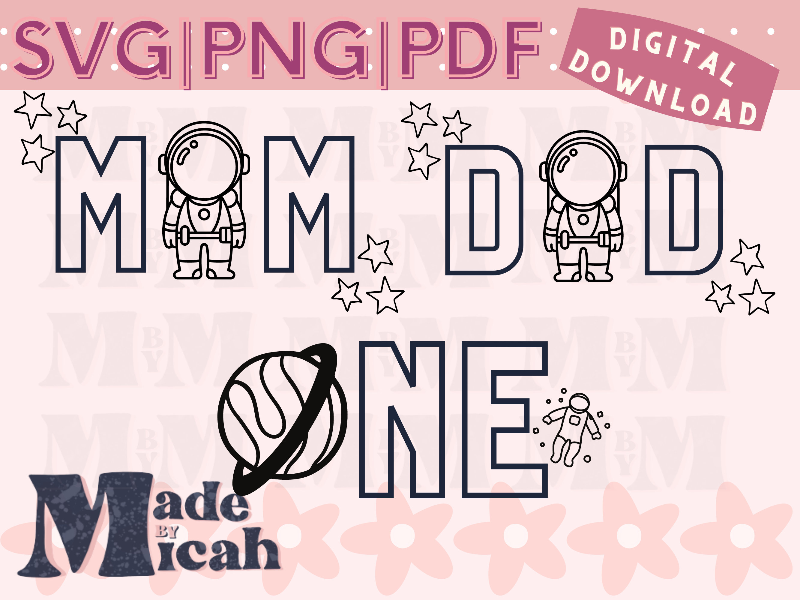 Space Dad, Mom, One SVG, Space Birthday Svg, Space Birthday Svg ...