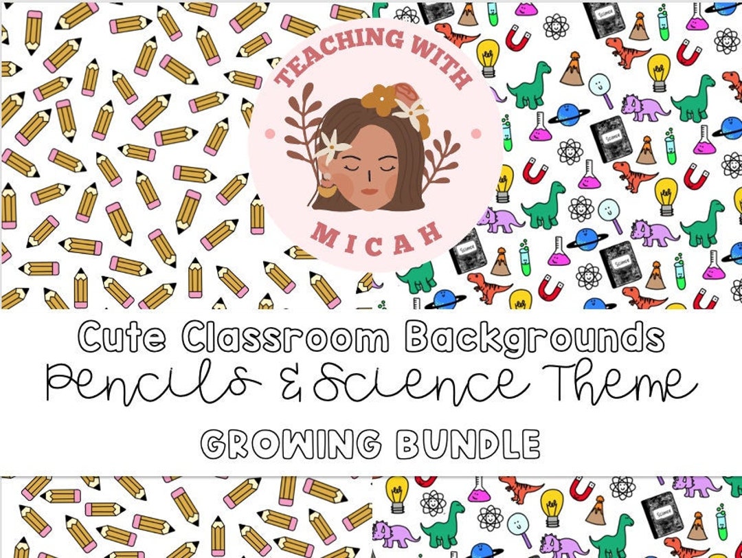 Teacher Digital Backgrounds Pencil Science Digital Download - Etsy