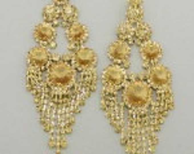 Large Gold Chandelier Earrings Long Gold Chandelier Earrings Etsy