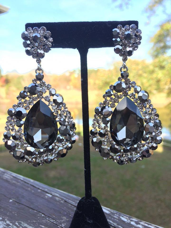 Chunky black best sale earrings
