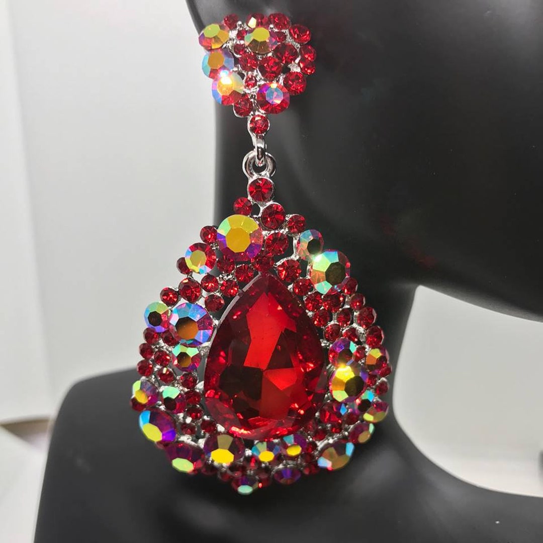 Big red earrings Clearance