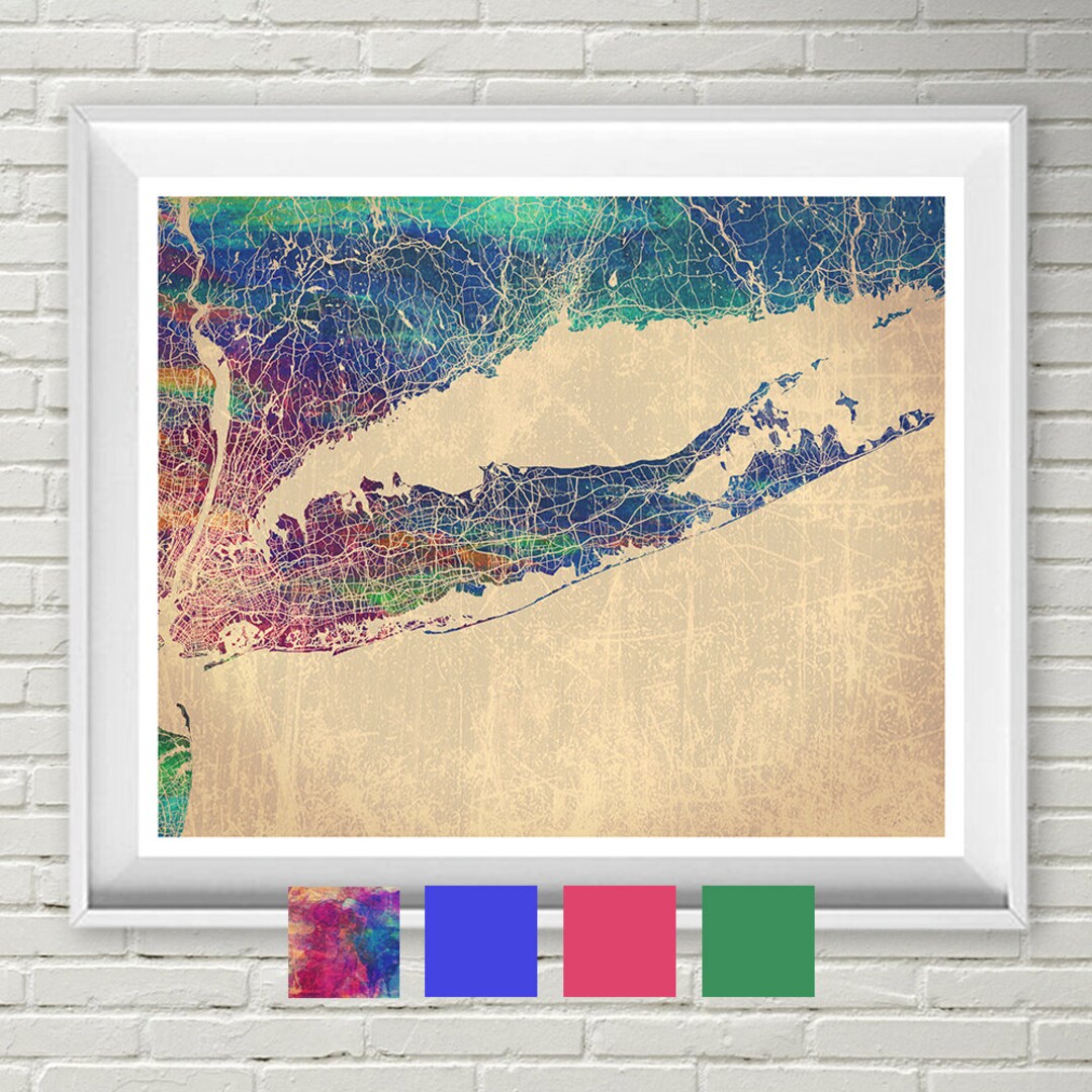 Vintage Long Island Street Map, City NYC Streetmap, Map New York Streetmap, Long Island ...