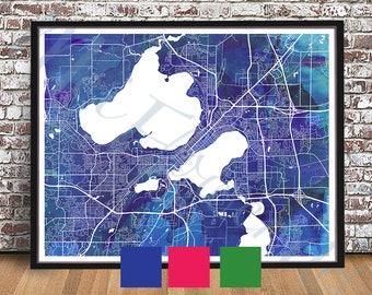 Madison Street Map, Streetmap, Madison Art Print, Wisconsin art, Madison Map, Poster Madison Watercolor, Print Madison painting, Madison WI