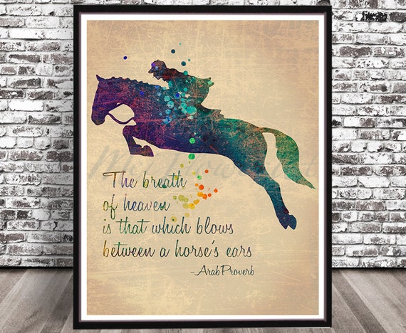 Horseman Aquarelle Style Print Hunter Jumping Horse English Etsy France