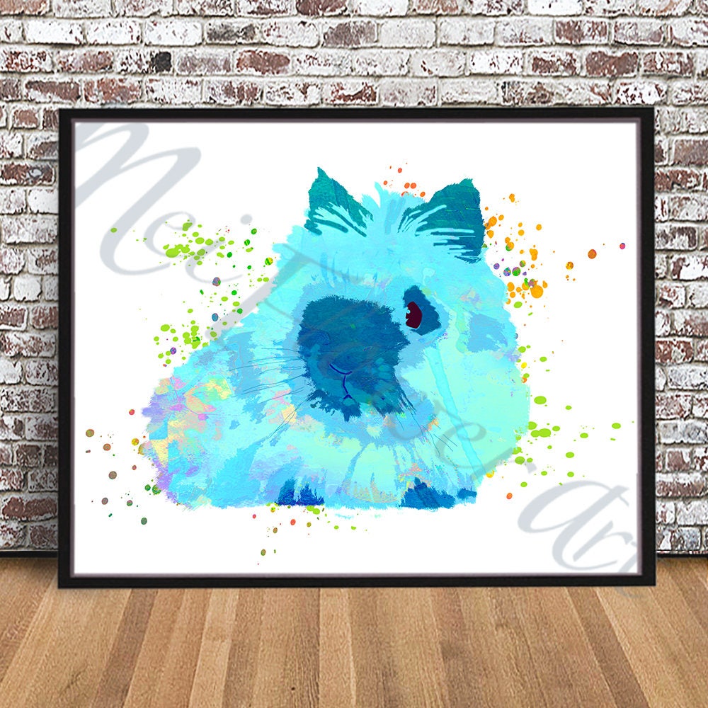Lion Head Rabbit Watercolor Style PRINT, Art Bunny Painting, Water ...