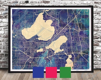 Vintage Madison Street Map, Streetmap, Madison Art Print, Wisconsin art, Madison Map, Poster Madison Watercolor, Print Madison painting