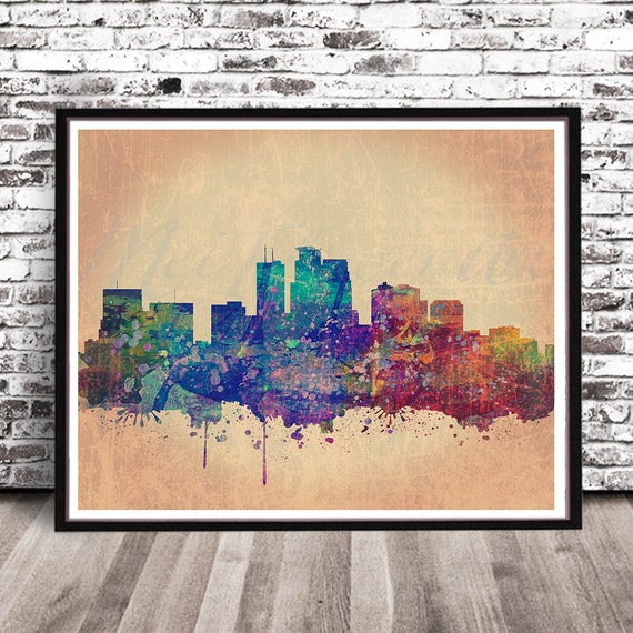 Nostalgic Minneapolis Watercolor Art Prints Nostalgic Minneapolis Watercolor Art Prints