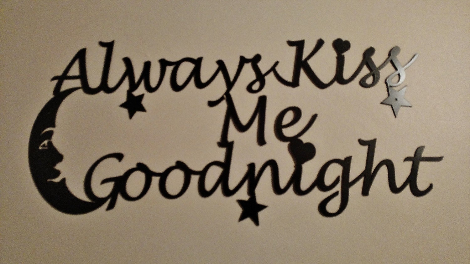 Always Kiss Me Goodnight Stencil Art Metal Art Wall Art Etsy
