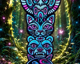 9 Lives Zero Fu*ks - Coastal Spirits Totem patch