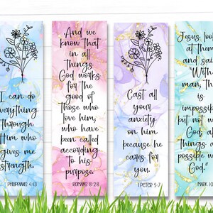 Inspirational Printable Bookmark | Bible Verse Bookmark | Bible Bookmark | Uplifting Bookmark Gift  | Digital Bible Bookmark | Bible Study