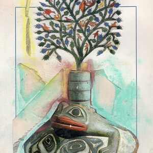 Spring Tree, original art on paper