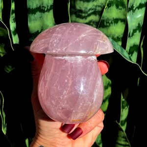 Rosenquartz Kristall Pilz - Selbstliebe Kristall - Herzchakra Kristall - rosa Kristall - Rosenquarz Kristall - Edelstein Pilz