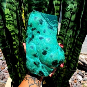 LG Malachite w/ Chrysocolla Crystal - for healing, peace, and compassion - rare crystal combo - malachite crystal