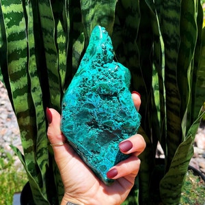 Chrysocolla Crystal - for healing, peace, and compassion - Malachite Crystal-  rare crystal combo