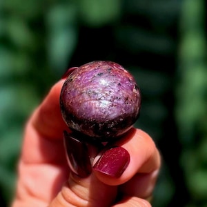 Ruby sphere w/ stand - super high quality Ruby - rare crystal - love, passion, and wisdom