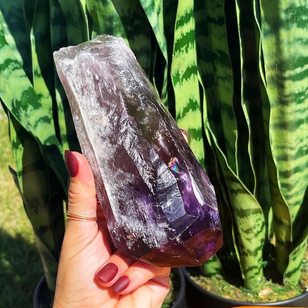 Amethyst Crystal-  Natural Amethyst - Crown Chakra  crystal- Energy Cleansing - healing crystal