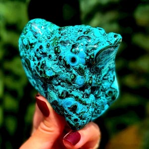 Chrysocolla Crystal with Malachite for healing, peace, and compassion - rare crystal combo - malachite crystal - healing crystal