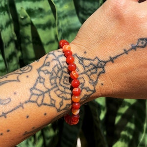Carnelian crystal bracelet - for creativity, passion, and inspiration - beaded bracelet -gemstone bracelet