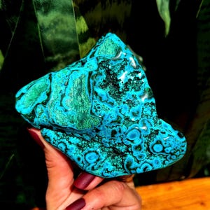 Chrysocolla Crystal with Malachite - for healing, peace, and compassion - rare crystal combo - malachite crystal - healing crystal