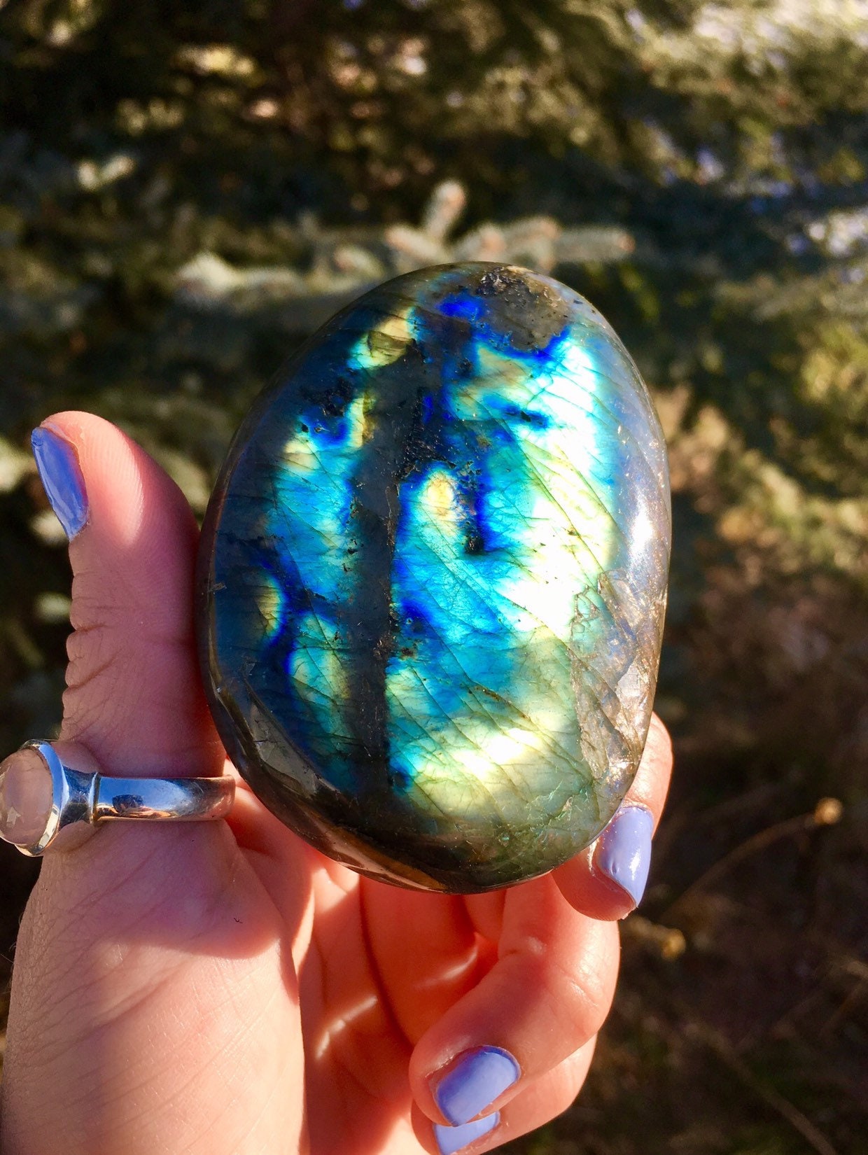 Labradorite Palm Stone Third Eye Chakra Root Chakra Etsy