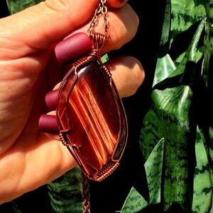 Red Tiger&#39;s Eye necklace - for vitality, confidence, and self - empowerment - root chakra crystal