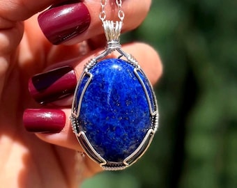 Collar de lapislázuli en plata de ley