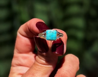 Turquoise Ring in sterling silver. Size 6.5 - for healing and protection- crystal ring - turquoise jewelry