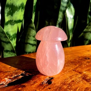 Rosenquartz Kristall Pilz - Selbstliebe Kristall - Herzchakra Kristall - rosa Kristall - Rosenquarz Kristall - Edelstein Pilz