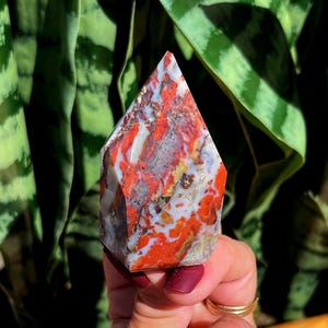 Bloodstone crystal tower - aka Heliotrope crystal for spiritual, emotional, and physical Healing - rare crystal - gemstone tower
