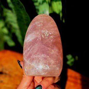 Rose Quartz crystal free form with rainbows - heart chakra crystal - Healing Crystal - love crystal - pink crystal