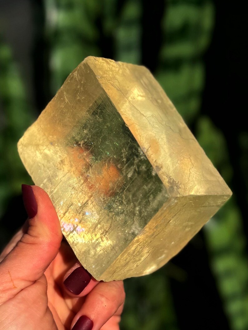 Optical Calcite Crystal Cube W/ Rainbows - XL - Viking's Sunstone - Etsy