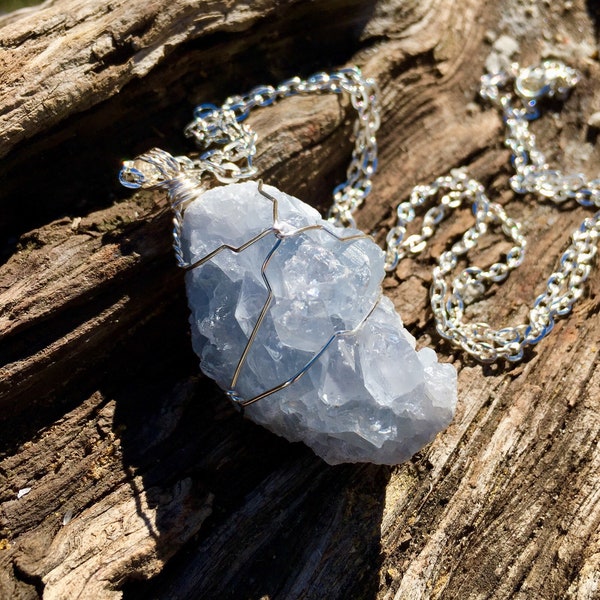 Celestite Necklace for Activating Your Throat Chakra