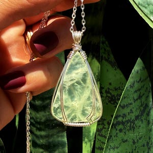 Prehnite Necklace - &quot;Heals the Healer&quot; & purifies your auric field - heart chakra crystal - cleanses energy - Prehnite crystal