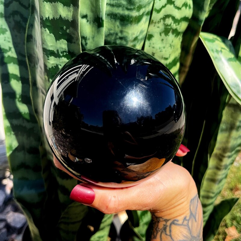 Obsidian Sphere - Etsy