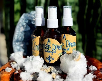 A Winter Dream anointing oil/spray - crystal cleanse and ritual oil w/ Celestite crystals - blended essential oil spray