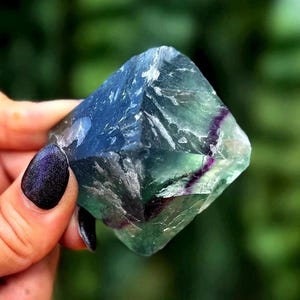 Rainbow Fluorite Octahedron -  for finding your soul purpose - natural fluorite crystal - rainbow crystal