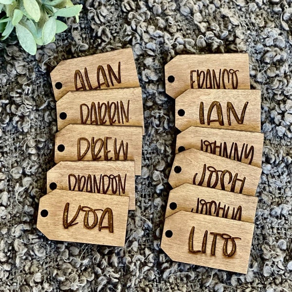 Engraved Wood Tags Etsy
