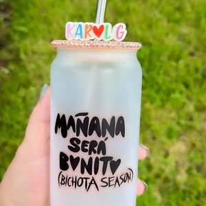 Karol G Glass Tumbler - Bichota Season Tumbler - Mañana Sera Bonito Tumbler - Bichota Season Glass Cup - Karol G Accessories