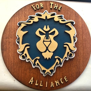 World of Warcraft Horde Sign Alliance Sign World of Warcraft Decor Horde or Alliance Emblem Faction Signs Gamer Gear Warcraft image 4